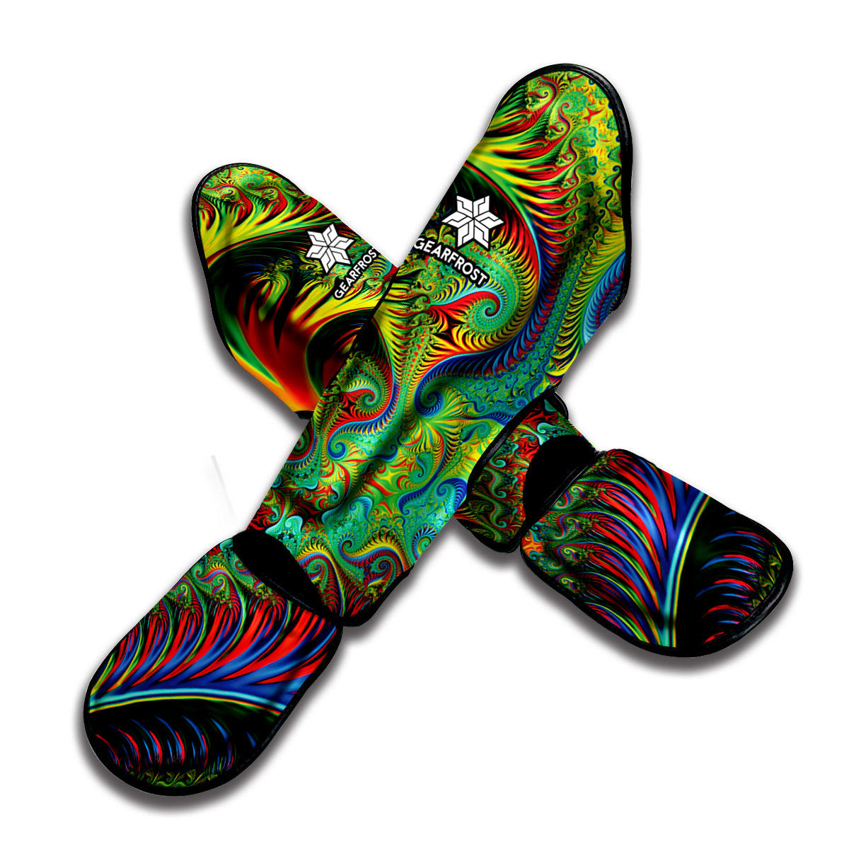 Psychedelic Fractal Print Muay Thai Shin Guard
