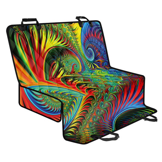 Psychedelic Fractal Print Pet Car Back Seat Cover