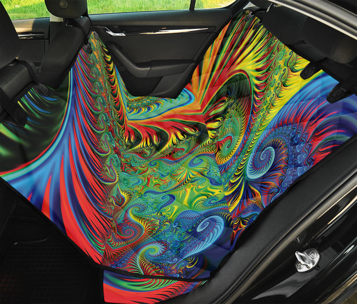 Psychedelic Fractal Print Pet Car Back Seat Cover