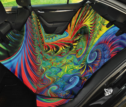 Psychedelic Fractal Print Pet Car Back Seat Cover