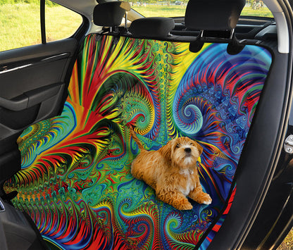 Psychedelic Fractal Print Pet Car Back Seat Cover
