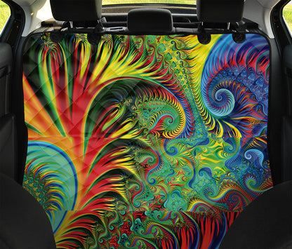 Psychedelic Fractal Print Pet Car Back Seat Cover