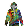 Psychedelic Fractal Print Pullover Hoodie