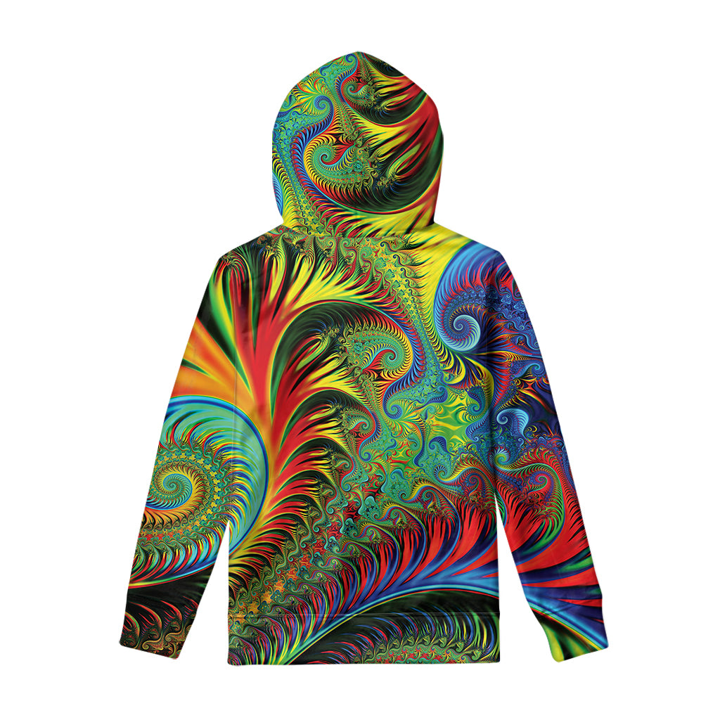 Psychedelic Fractal Print Pullover Hoodie