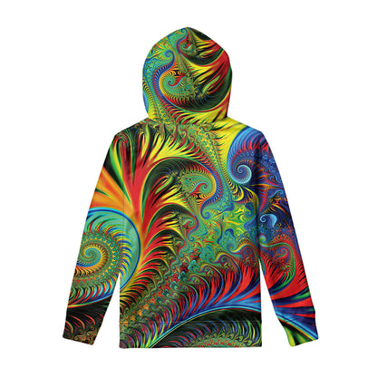 Psychedelic Fractal Print Pullover Hoodie