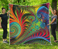 Psychedelic Fractal Print Quilt