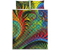 Psychedelic Fractal Print Quilt Bed Set