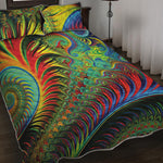 Psychedelic Fractal Print Quilt Bed Set