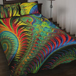 Psychedelic Fractal Print Quilt Bed Set