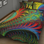 Psychedelic Fractal Print Quilt Bed Set