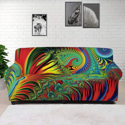 Psychedelic Fractal Print Sofa Cover