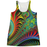 Psychedelic Fractal Print Women's Racerback Tank Top