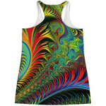 Psychedelic Fractal Print Women's Racerback Tank Top