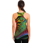 Psychedelic Fractal Print Women's Racerback Tank Top