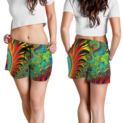 Psychedelic Fractal Print Women's Shorts