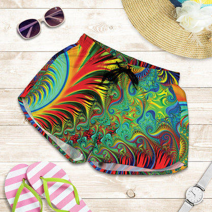 Psychedelic Fractal Print Women's Shorts