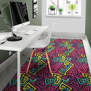 Psychedelic Funky Pattern Print Area Rug