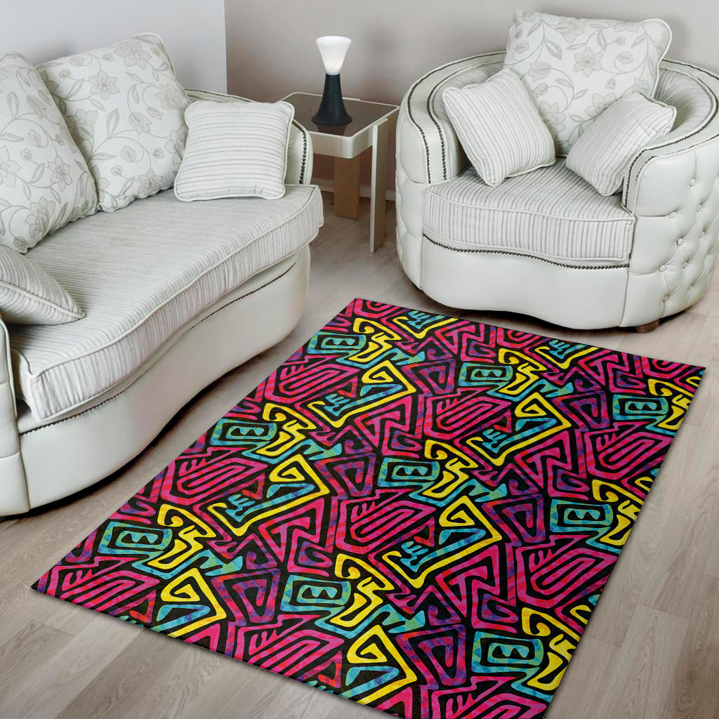 Psychedelic Funky Pattern Print Area Rug