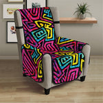 Psychedelic Funky Pattern Print Armchair Protector