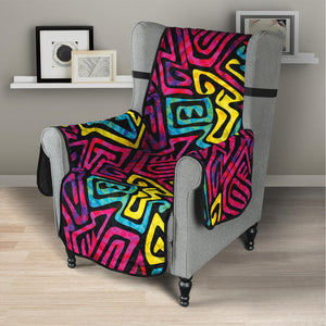 Psychedelic Funky Pattern Print Armchair Protector