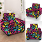 Psychedelic Funky Pattern Print Armchair Slipcover