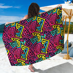 Psychedelic Funky Pattern Print Beach Sarong Wrap