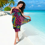 Psychedelic Funky Pattern Print Beach Sarong Wrap