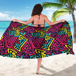 Psychedelic Funky Pattern Print Beach Sarong Wrap