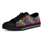 Psychedelic Funky Pattern Print Black Low Top Shoes