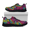 Psychedelic Funky Pattern Print Black Running Shoes