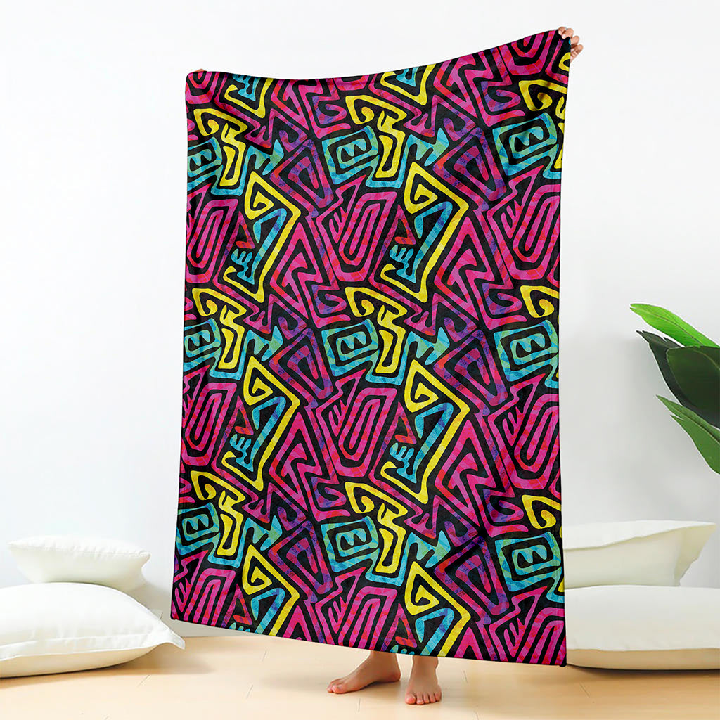 Psychedelic Funky Pattern Print Blanket