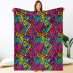 Psychedelic Funky Pattern Print Blanket