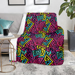 Psychedelic Funky Pattern Print Blanket