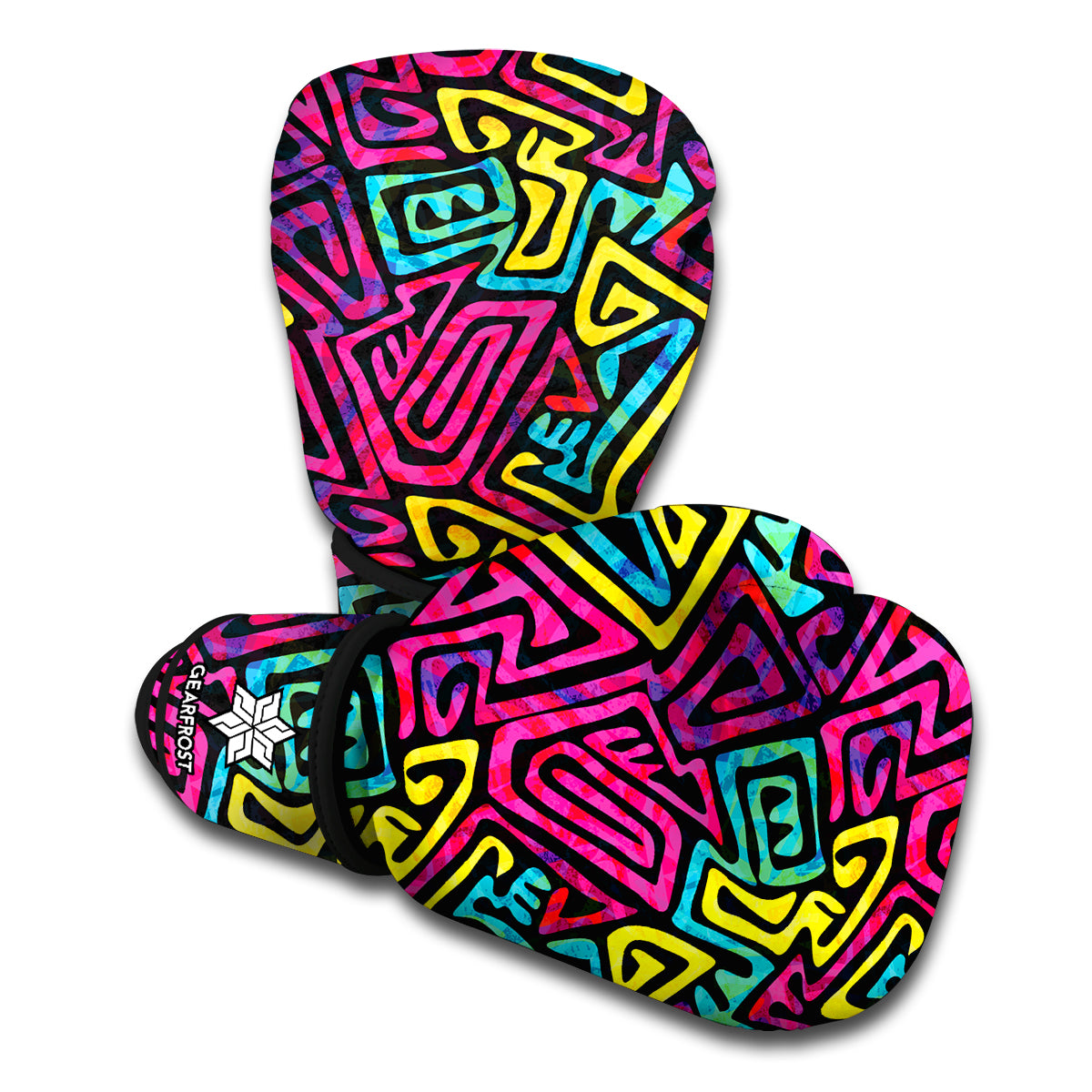 Psychedelic Funky Pattern Print Boxing Gloves