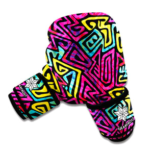 Psychedelic Funky Pattern Print Boxing Gloves