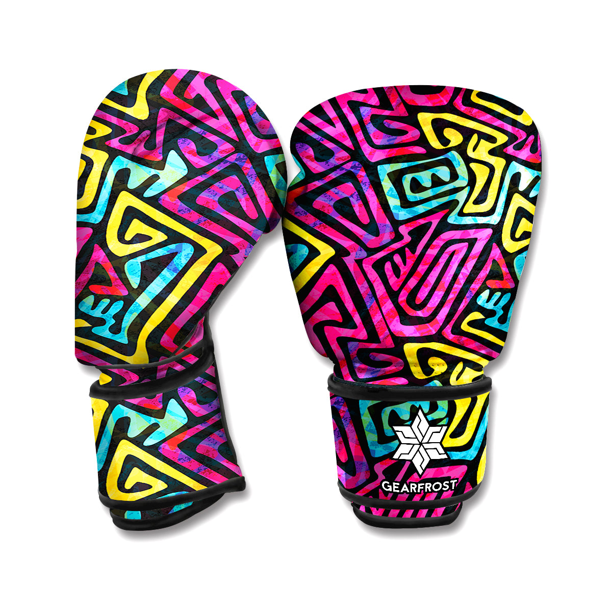 Psychedelic Funky Pattern Print Boxing Gloves