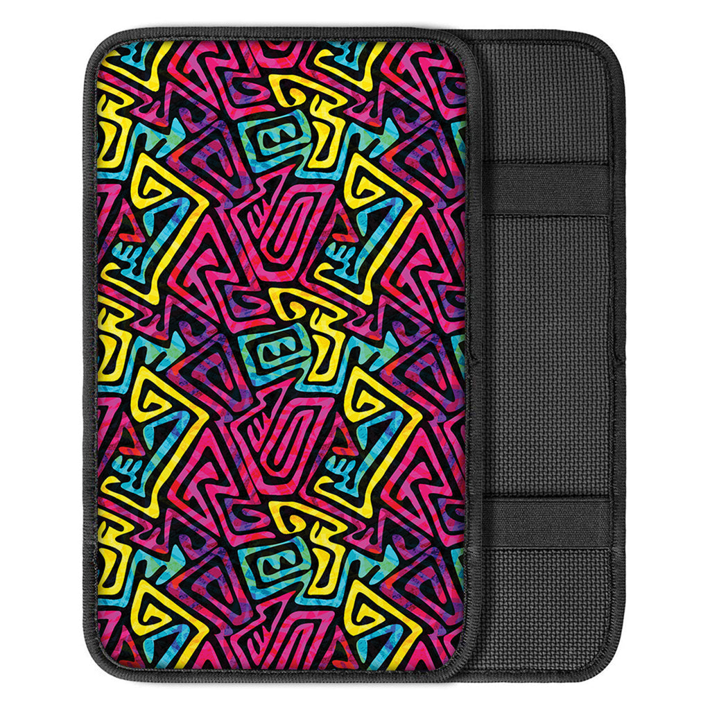 Psychedelic Funky Pattern Print Car Center Console Cover