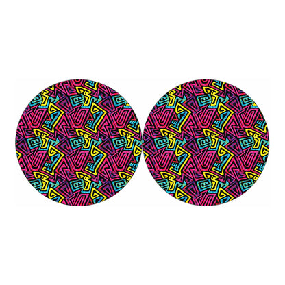 Psychedelic Funky Pattern Print Car Coasters