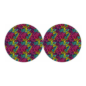 Psychedelic Funky Pattern Print Car Coasters