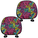 Psychedelic Funky Pattern Print Car Headrest Covers