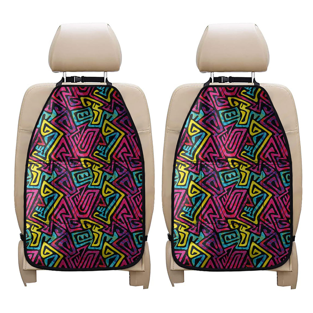 Psychedelic Funky Pattern Print Car Seat Organizers