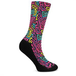 Psychedelic Funky Pattern Print Crew Socks
