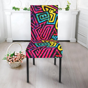 Psychedelic Funky Pattern Print Dining Chair Slipcover