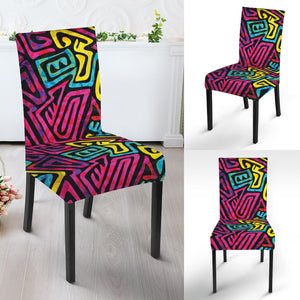 Psychedelic Funky Pattern Print Dining Chair Slipcover