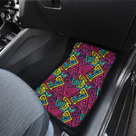 Psychedelic Funky Pattern Print Front Car Floor Mats