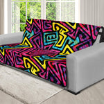 Psychedelic Funky Pattern Print Futon Protector