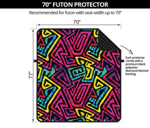 Psychedelic Funky Pattern Print Futon Protector