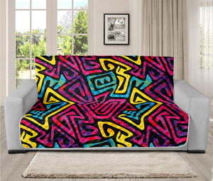 Psychedelic Funky Pattern Print Futon Protector