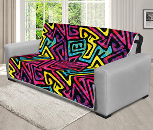 Psychedelic Funky Pattern Print Futon Protector