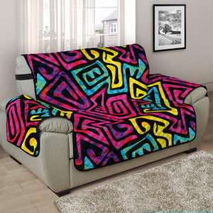 Psychedelic Funky Pattern Print Half Sofa Protector